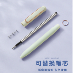 高颜值按动中性笔定制LOGO莫兰迪子弹头0.5mm